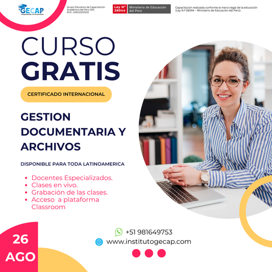📂 Curso Online: Gestión Documentaria y Archivos