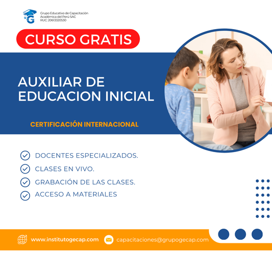 Curso Gratis: Auxiliar de Educación Inicial